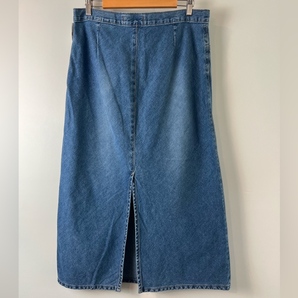 Hydraulic Maxi Denim Jean Skirt NWT SZ 13/14 Slit back Long Maxi Length - Picture 14 of 14